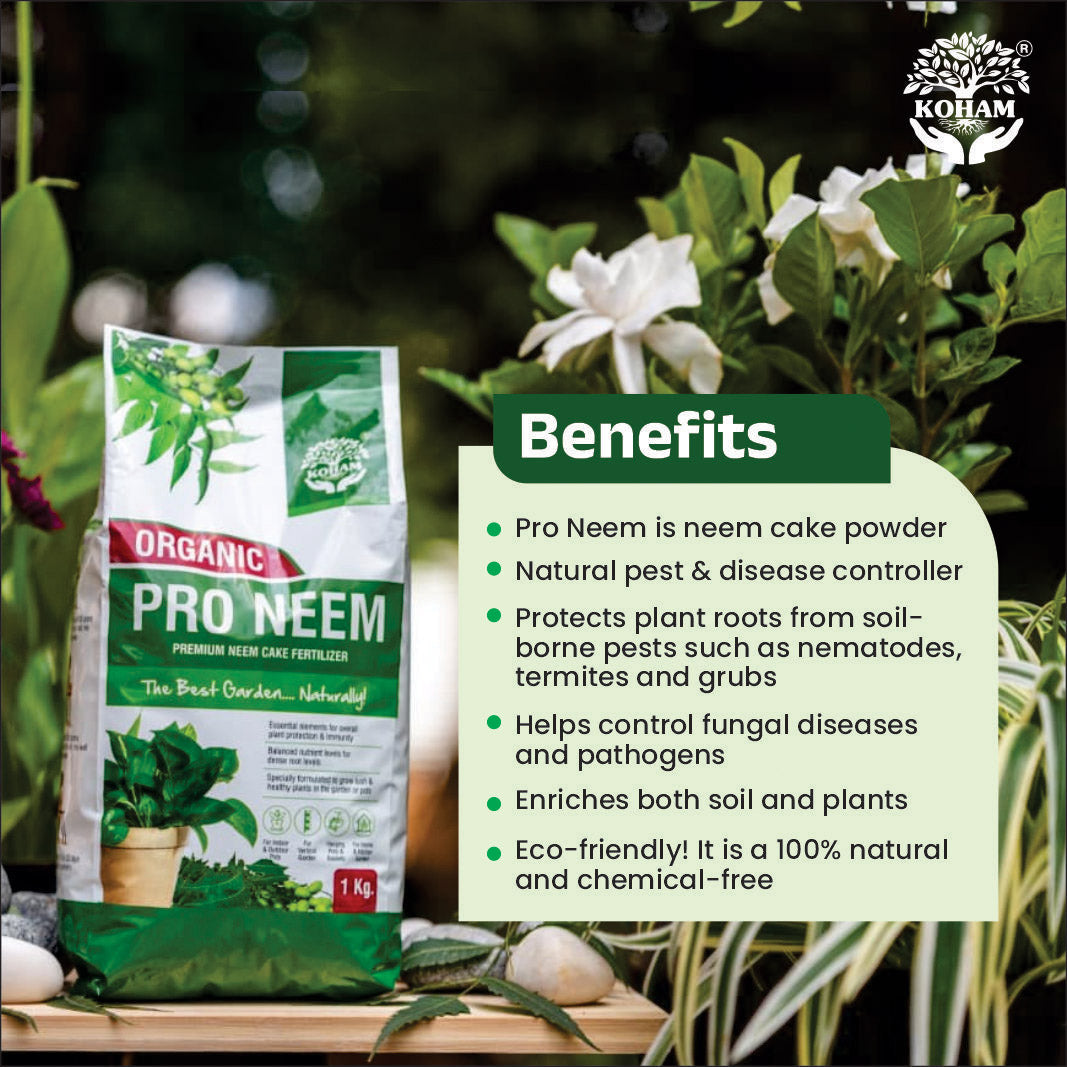 Koham Pro Neem | Indoor and Outdoor Plants | Growth | Pest Protection | 2 KG (1 KG X 2)