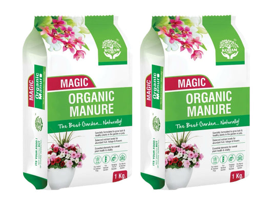 KOHAM MAGIC MANURE | Indoor and Outdoor Plants | Growth | Flowering | Lush Green | Organic Nutrients | 2 KG (1 KG X 2)